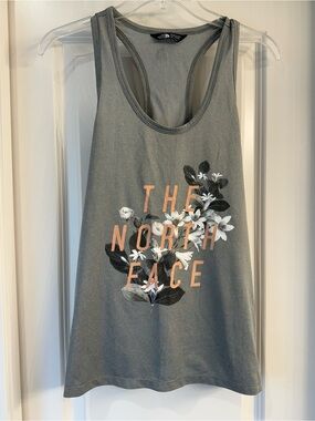 The North Face Gray Tank with Peach Floral Logo